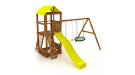 Спортивно-игровой комплекс Kampfer Game Castle (№2 Ореховый горка желтая и зеленое гнездо и желтая лиана)